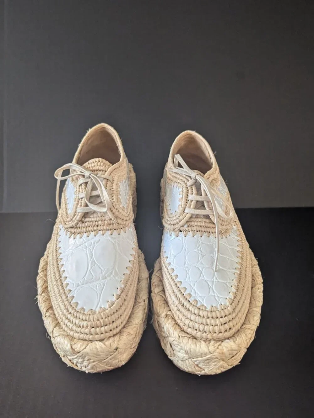 Clergerie Woven Platform Oxfords, Size 36